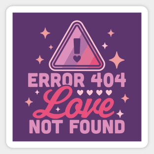 Error 404 Love Not Found - Funny Anti Valentines Day Heart Sticker